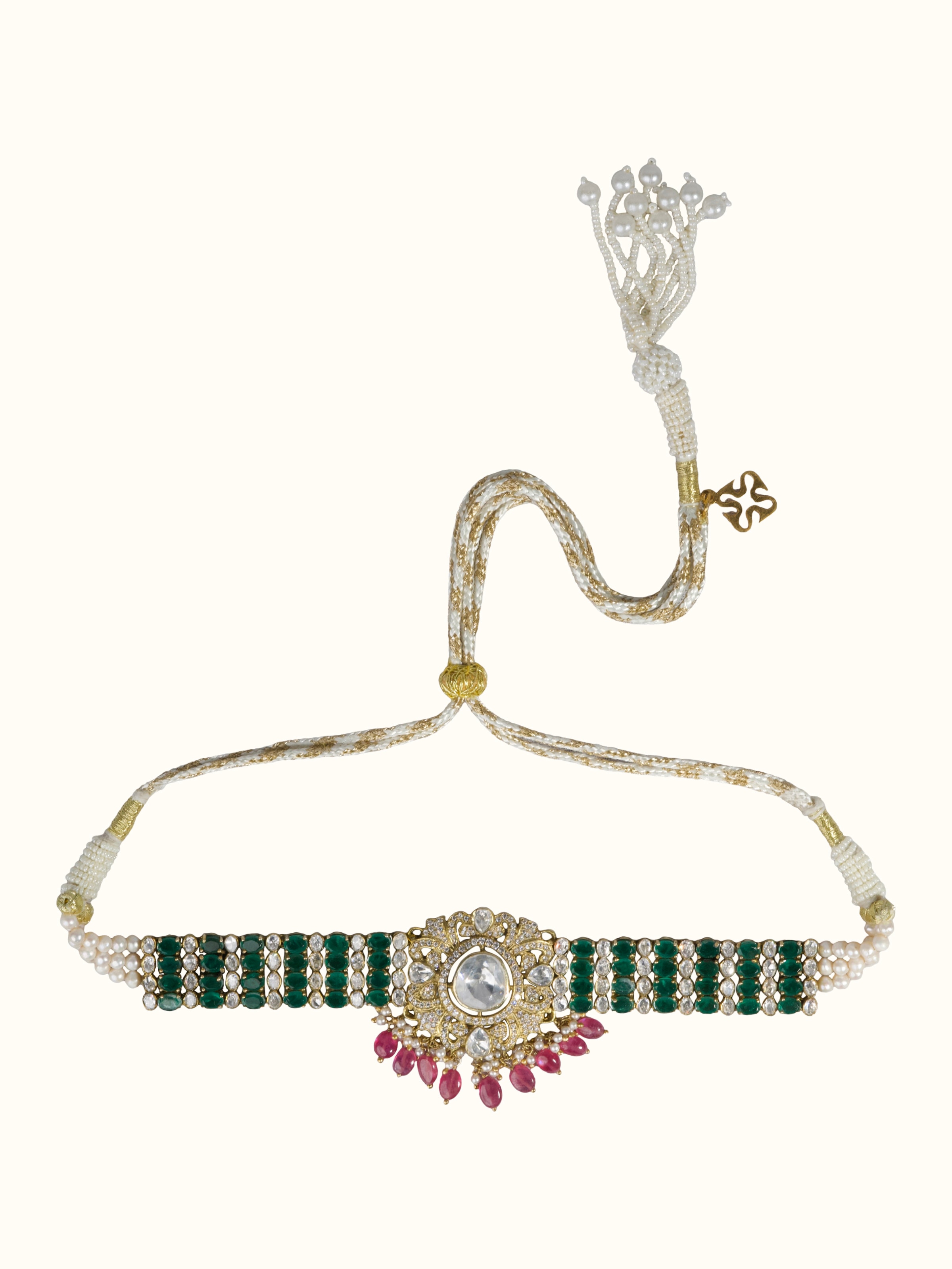 Front view of Silver Smithing Choker Necklace