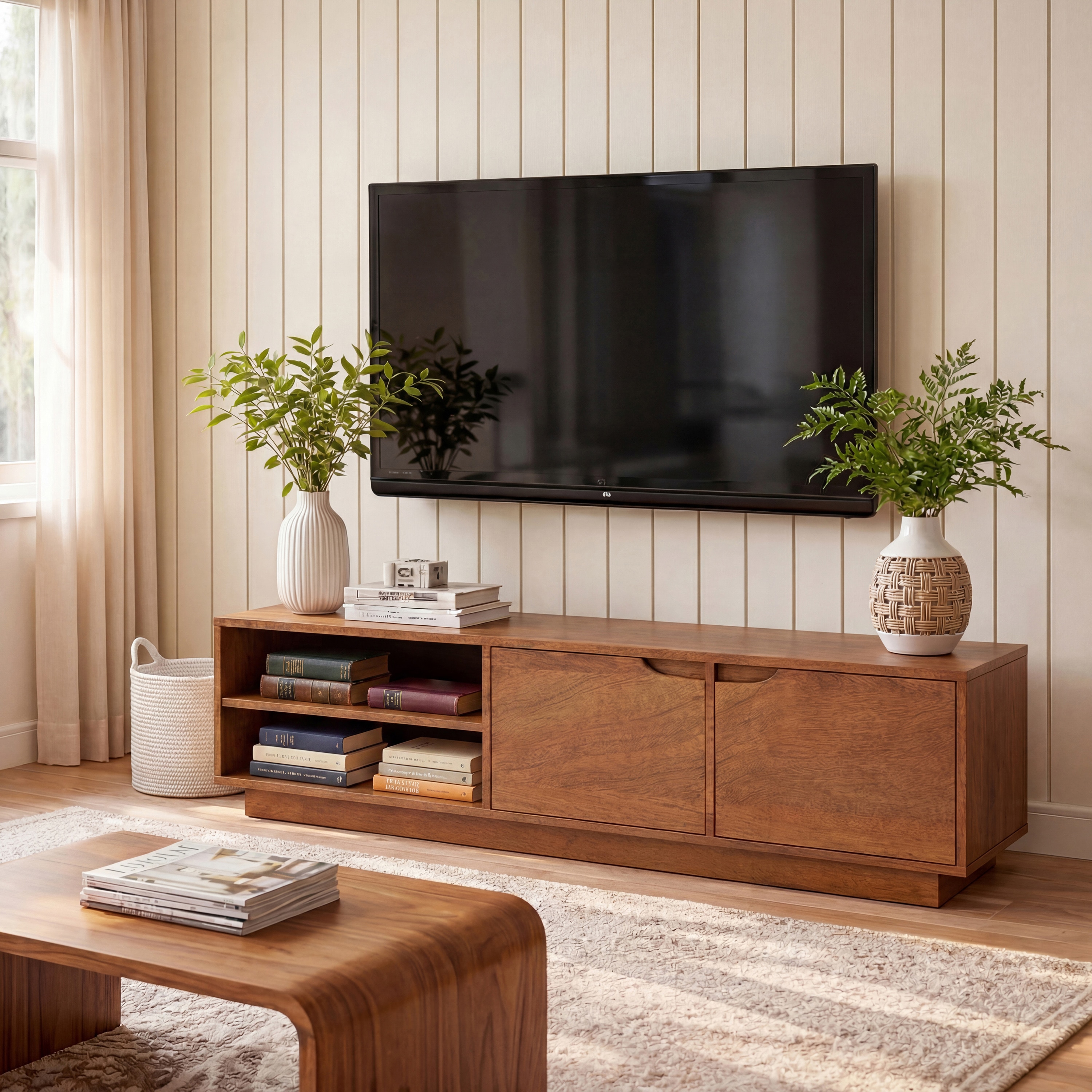 Zephyr Small TV Unit Finish - Amber Walnut
