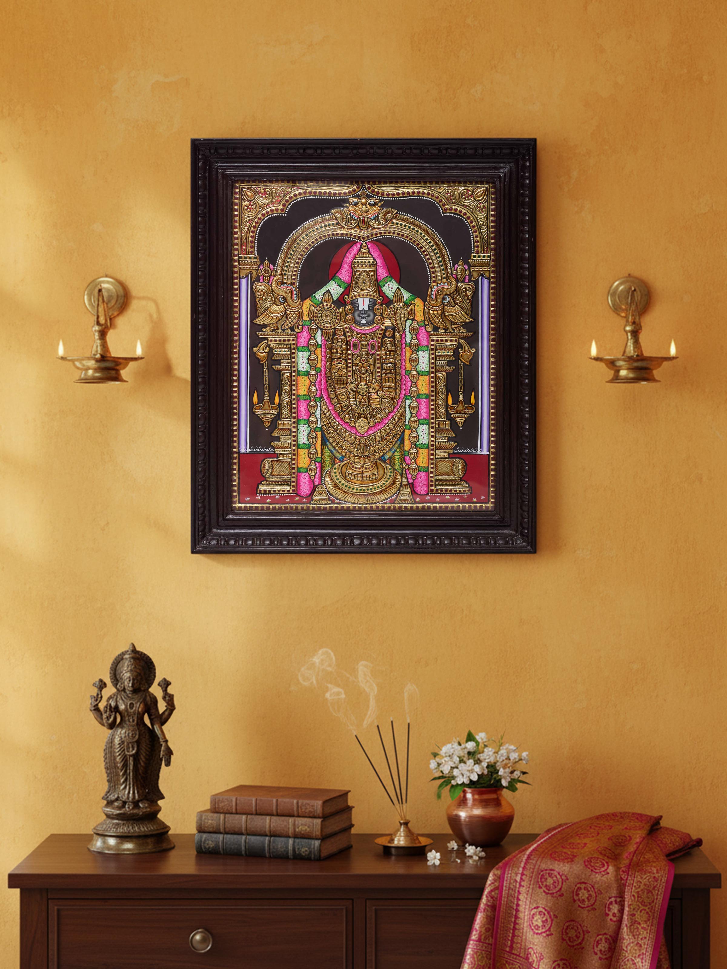 Balaji Thanjavur Teak Wood Painting