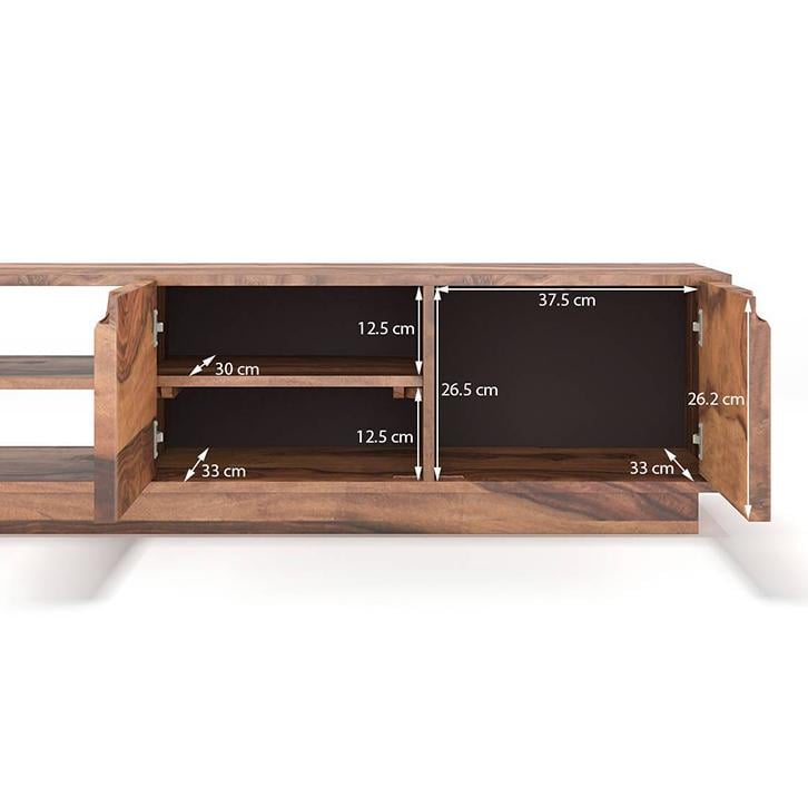 Zephyr Solid Wood TV Unit in Teak Finish