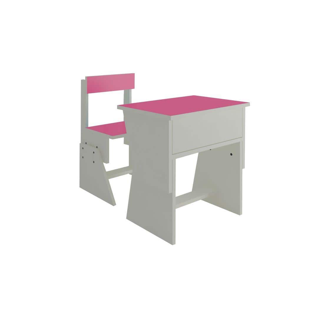 Utopia Extendable Toddler Study Desk and Chair Set in Barbie Pink Colour