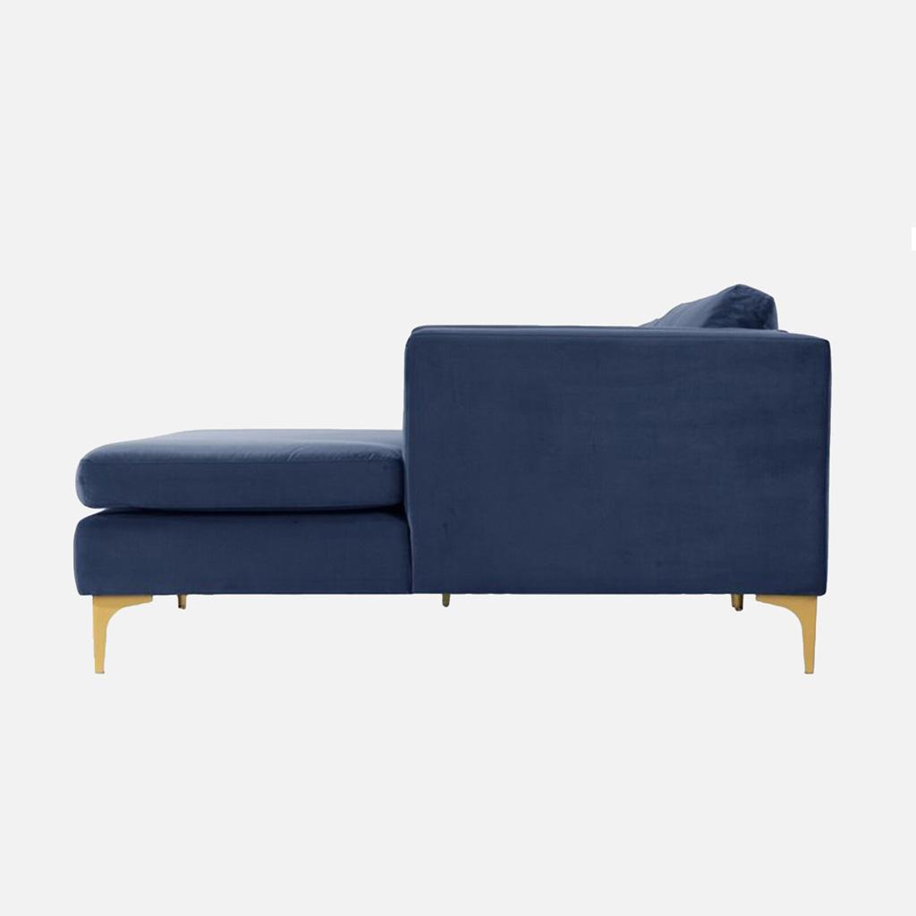 Brezza Sectional Fabric Sofa - Navy Blue