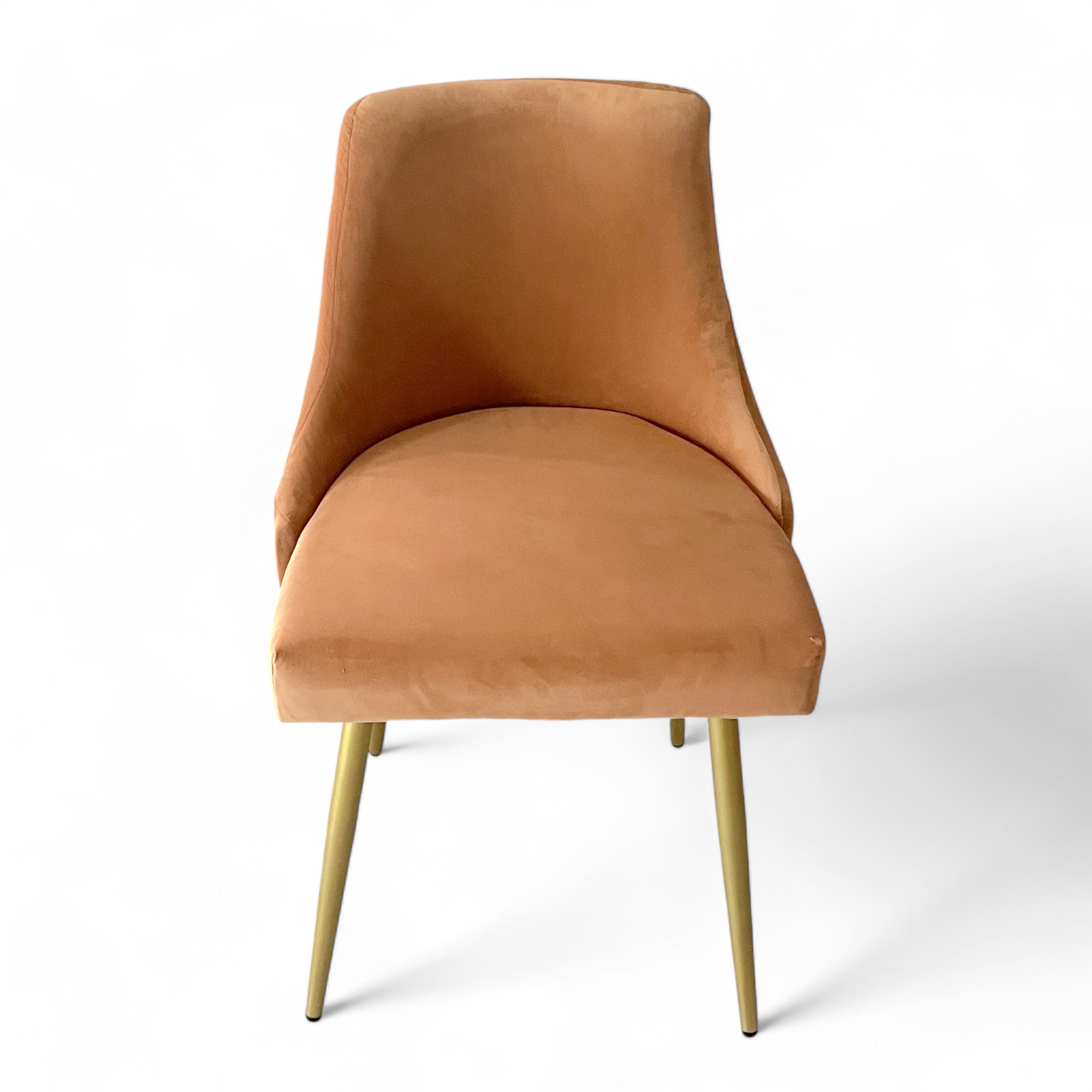 Rosslyn Sheesham Wood  Dining Chair in Peach Velvet Upholstery