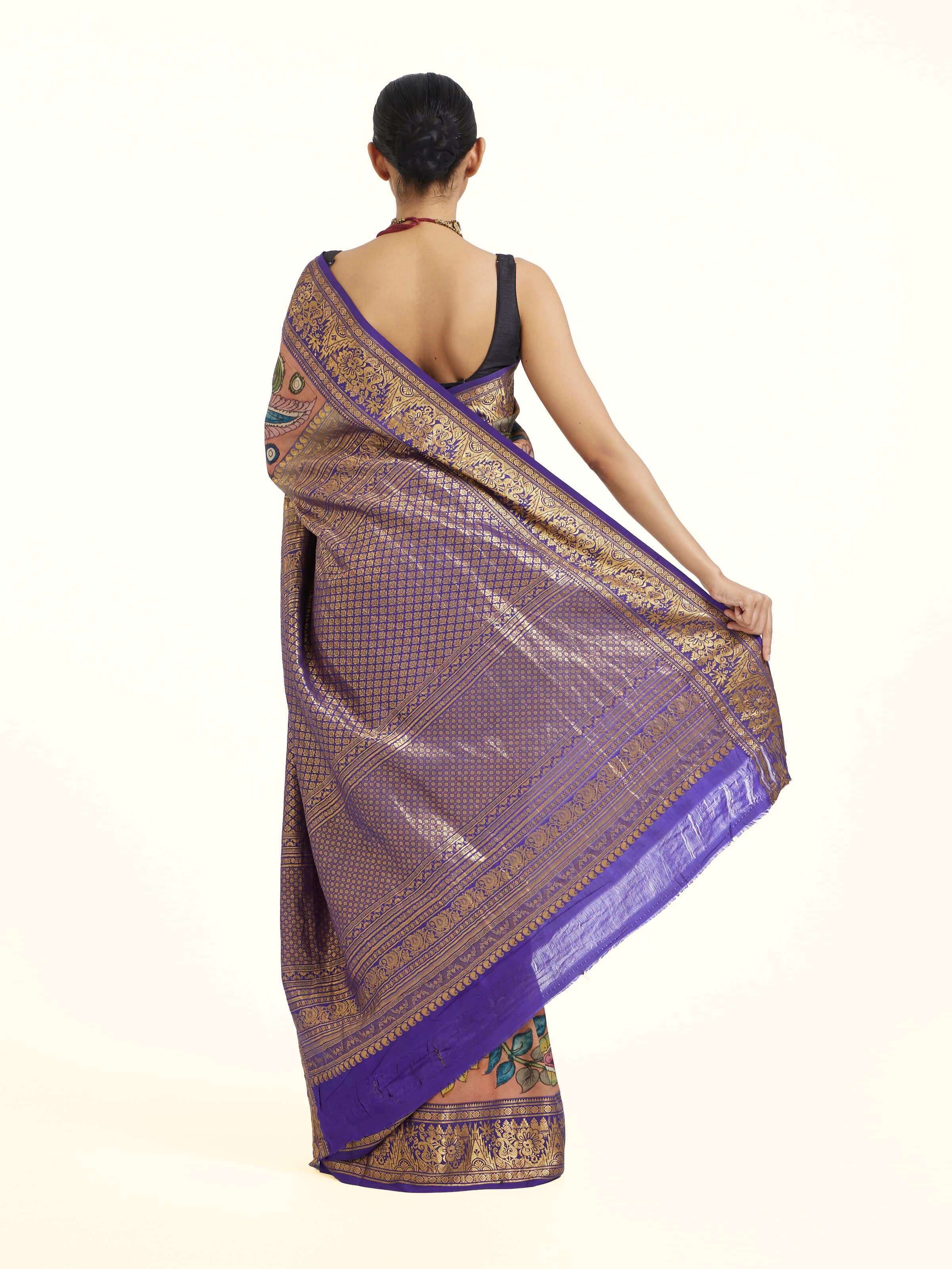 Kalamkari Kanchi Silk Saree
