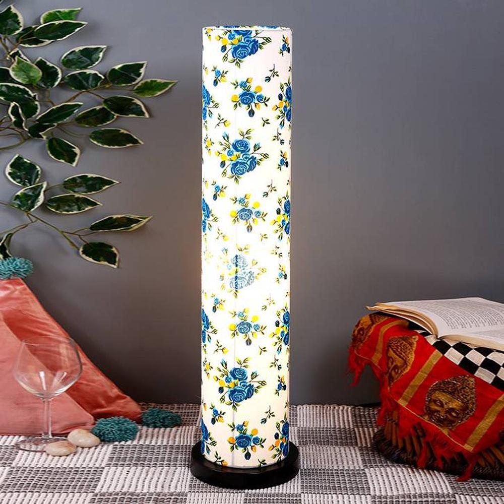 Uma Multicolour Cotton Shade Floor Lamp
