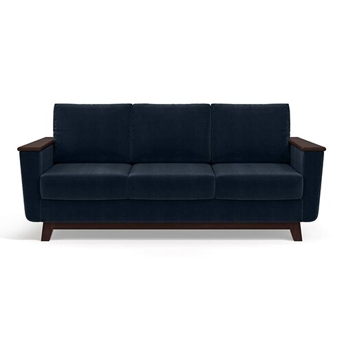 Corby Sofa Set (Colour: Sea Port Blue Velvet, Seater: 3+1+1)