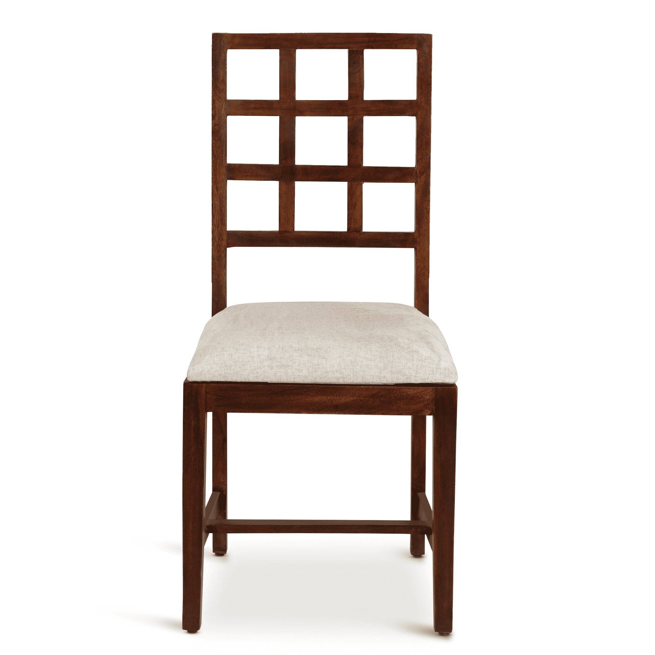 Globally Indian Sheesham Wood 4 Seater Dining Table Set With 4 Seater  Cushioned Chairs - Block Backrest