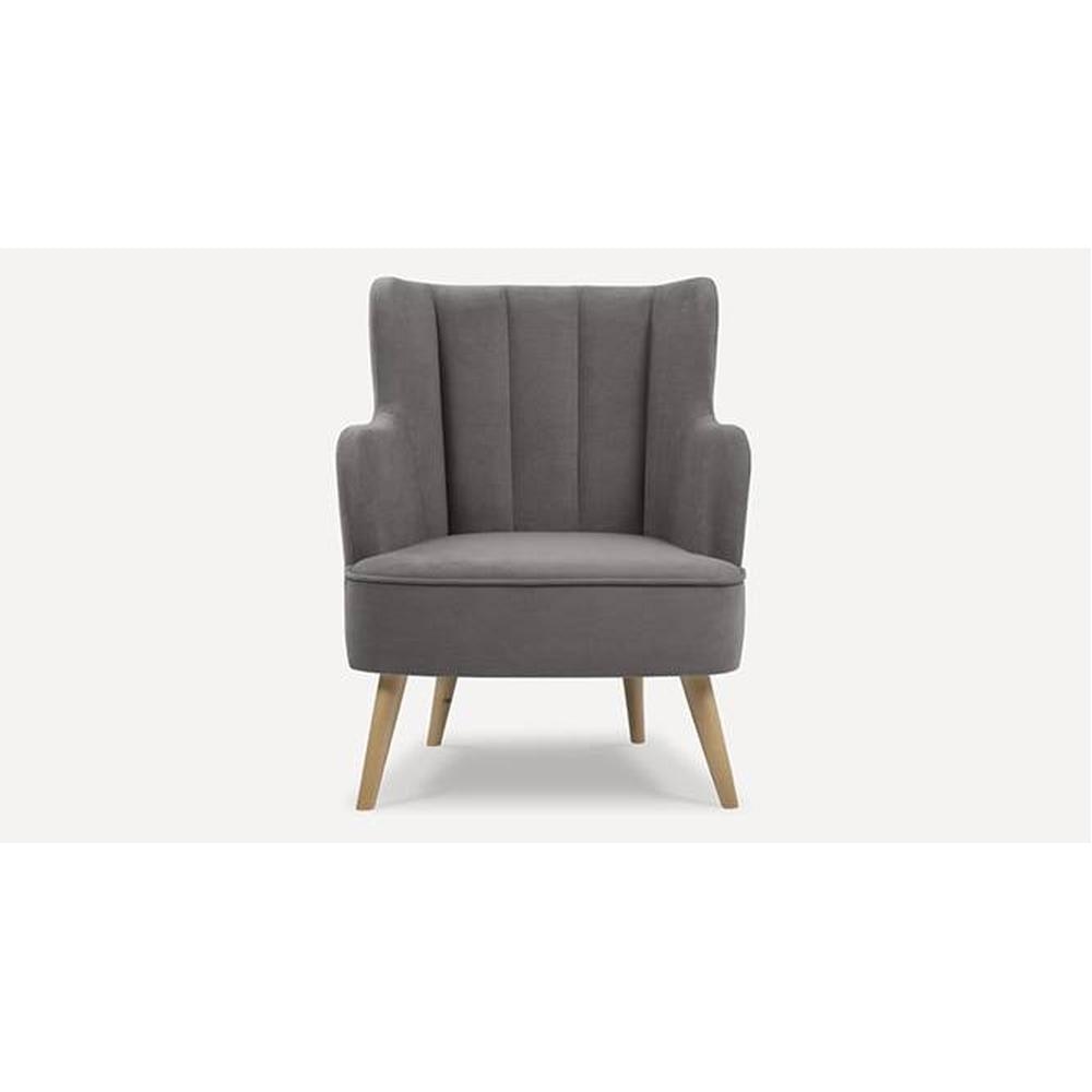 Lerrot Accent chair Velvet in Grey Color