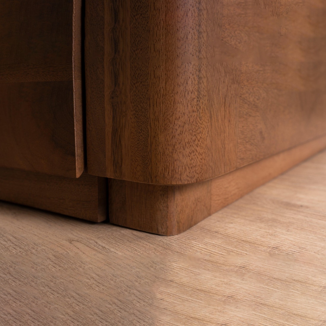 Buda Drawer Storage Queen Size Bed in Light Walnut Finish