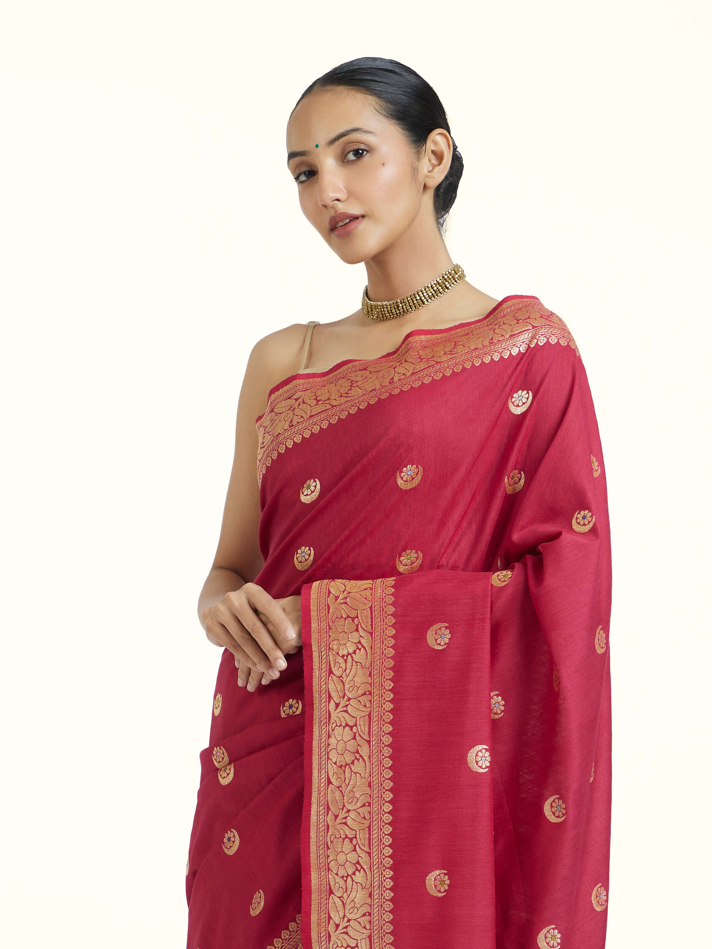 Pink Ashavali Brocade Silk Saree