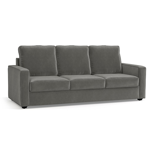 Apollo Sofa Set (Colour : Ash Grey Velvet, Cushion : Soft, Back Type : High Back, Seater : 3+2+1)