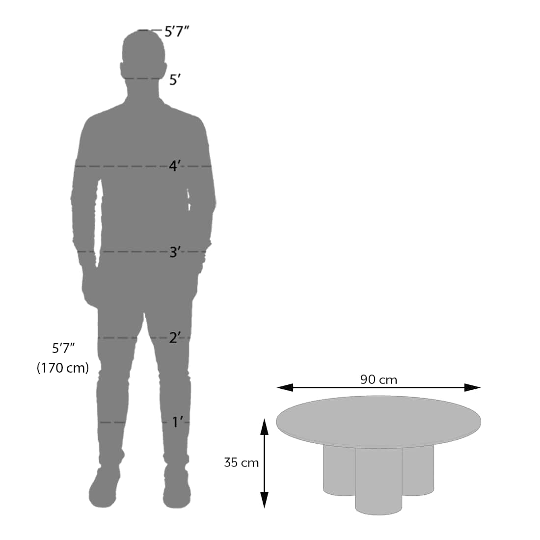 Enzo Nested Round Coffee Table In Travertine Marble And Solid Wood In Amber Walnut Finish
