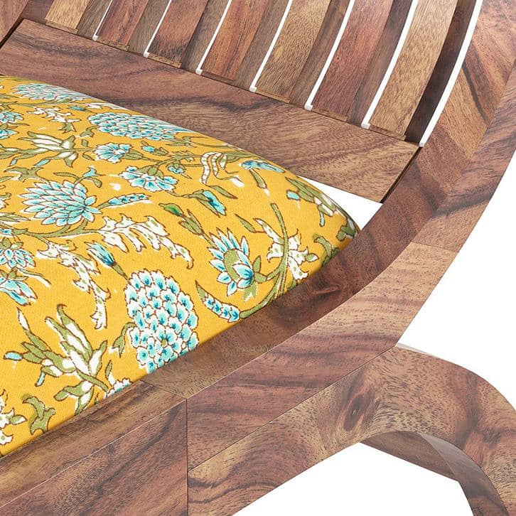 Magnolia Solid Wood Dining Bench In Teak Finish