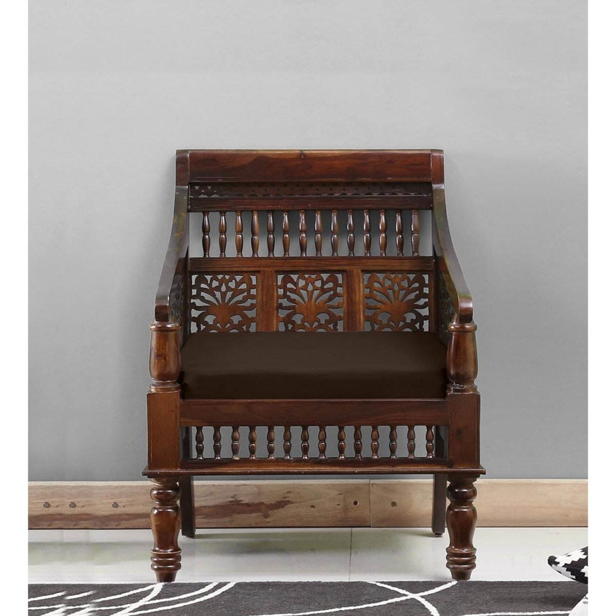 Nakshatra 1 Seater Wooden Sofa