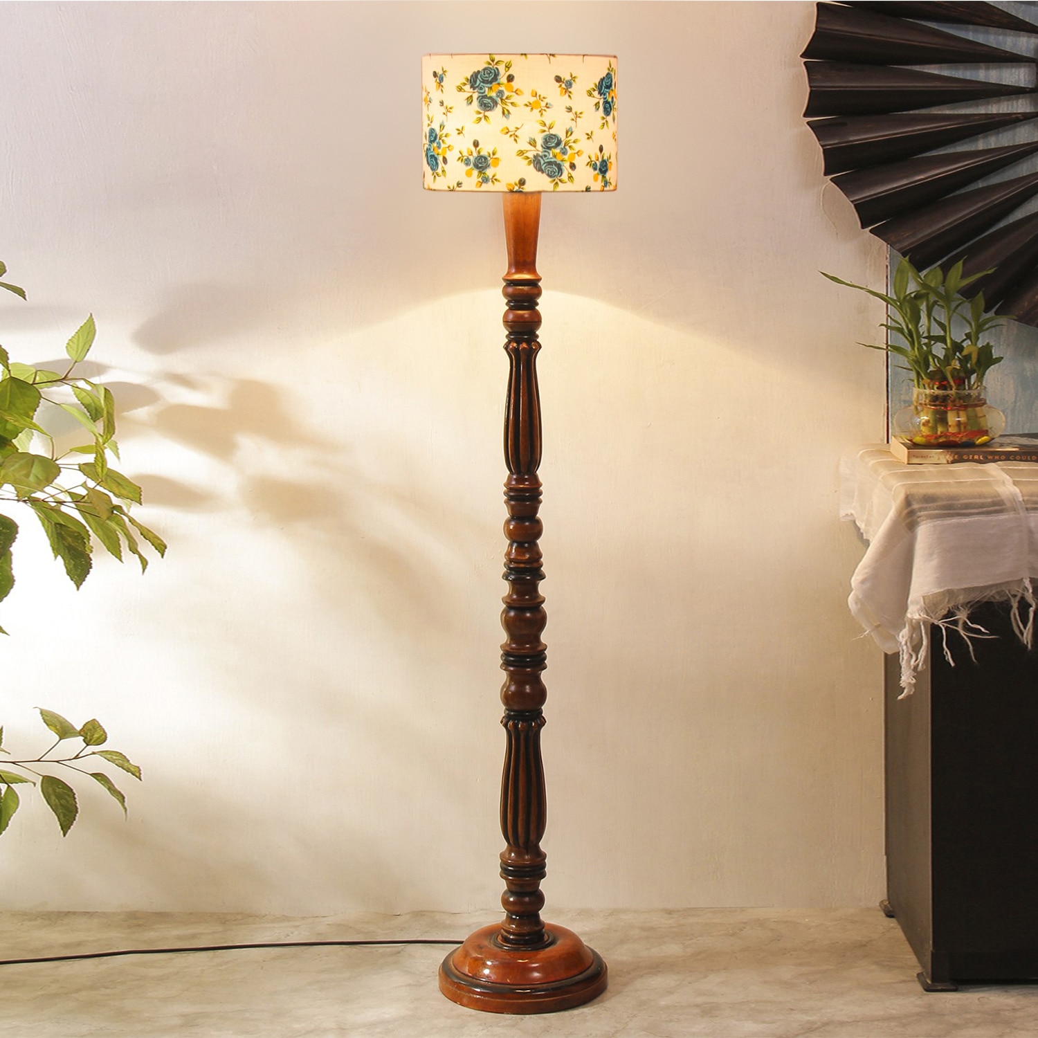 Devansh Wooden Floor Lamp