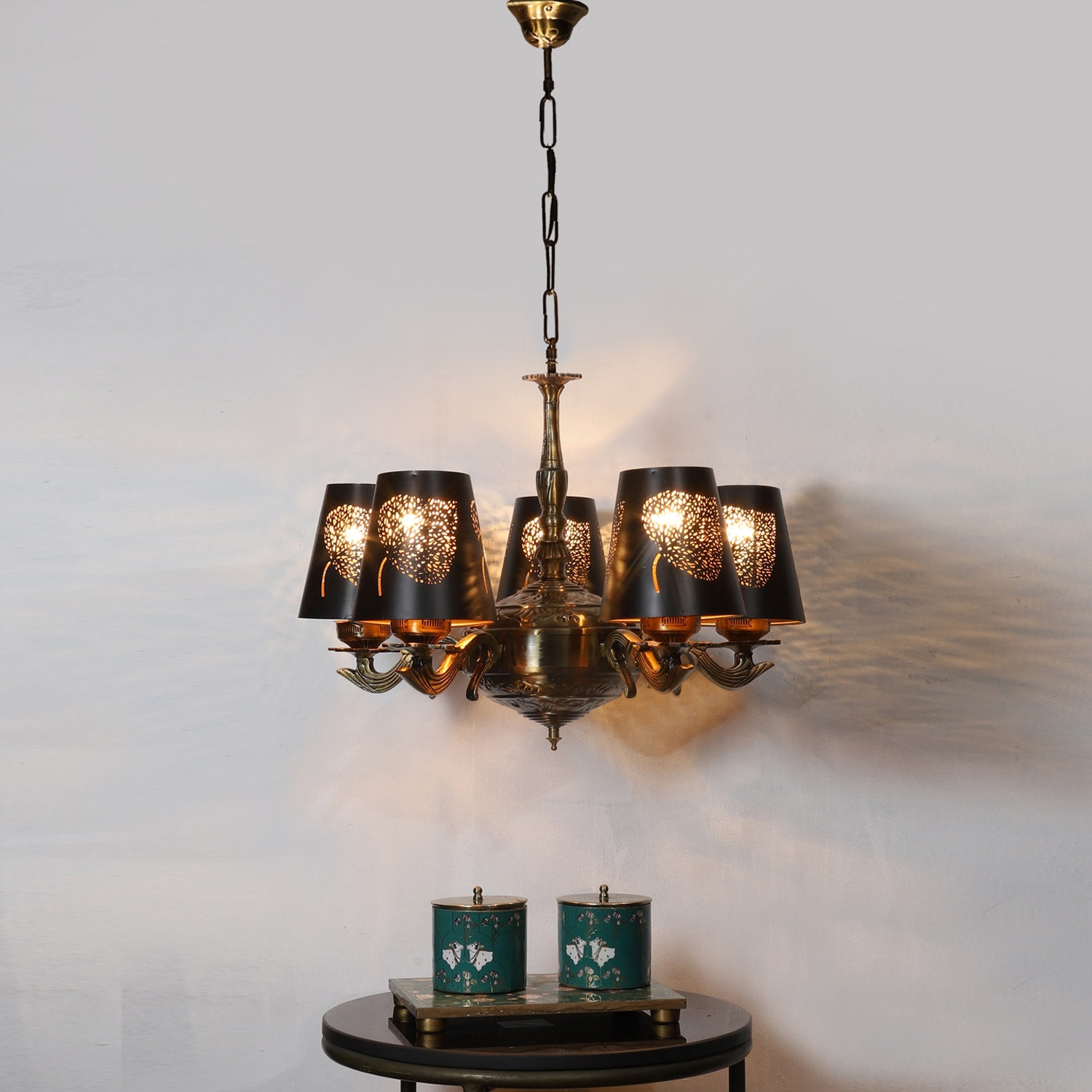 Devansh Dual Steel Metal  Wallmounted Lamp With Beige Jute  Shade