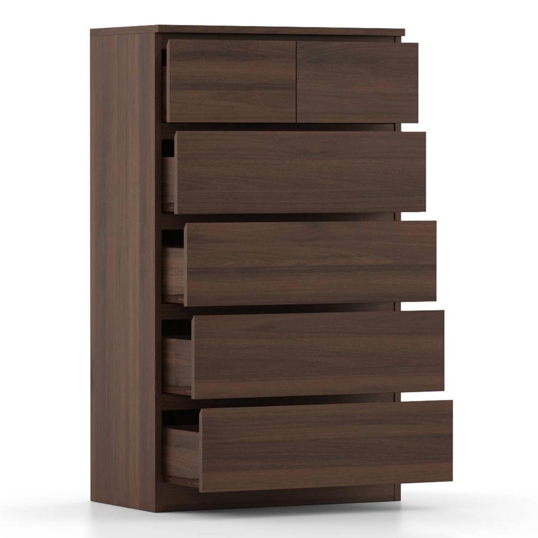 Bocado Tall Engineered Wood Chest of 6 Drawers in Columbian Walnut Finish