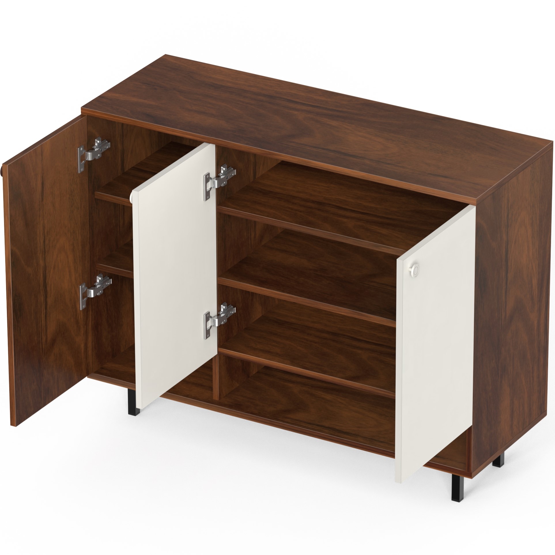 BLUEWUD Prorage Engineered Wood Dual Tone 3 Doors Shoe Rack Cabinet Slipper Footwear Stand Organizer with Additional Open Shelve, Up to 16 Pairs for Living Room Hallway Home (Brown Maple & White)