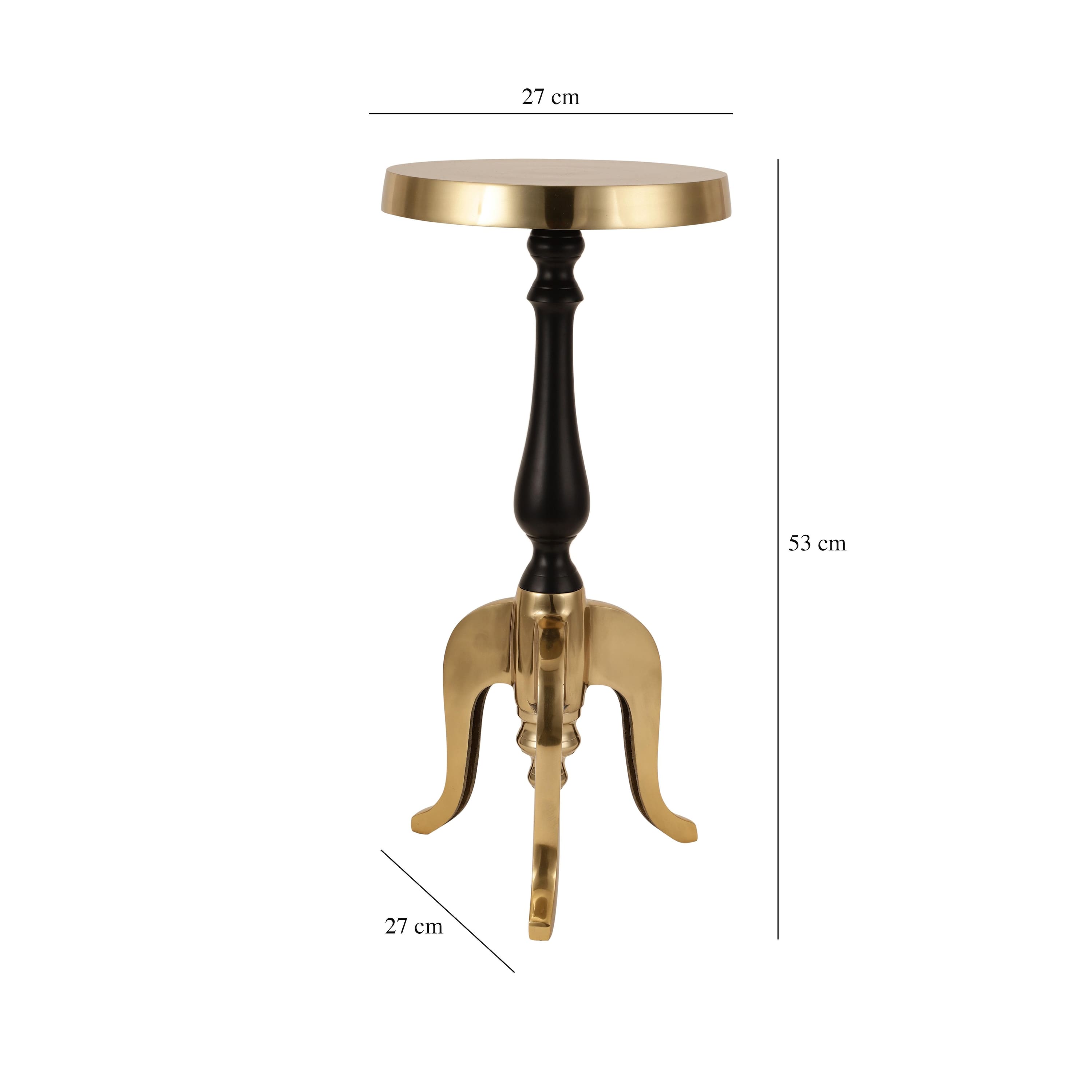 Markus Drink Metal Side Table in Gold & Black Colour