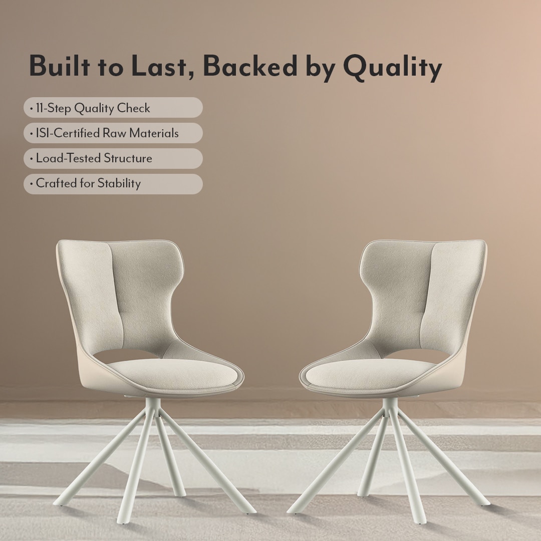 Tulip Swivel Dining Chair In Cream Colour