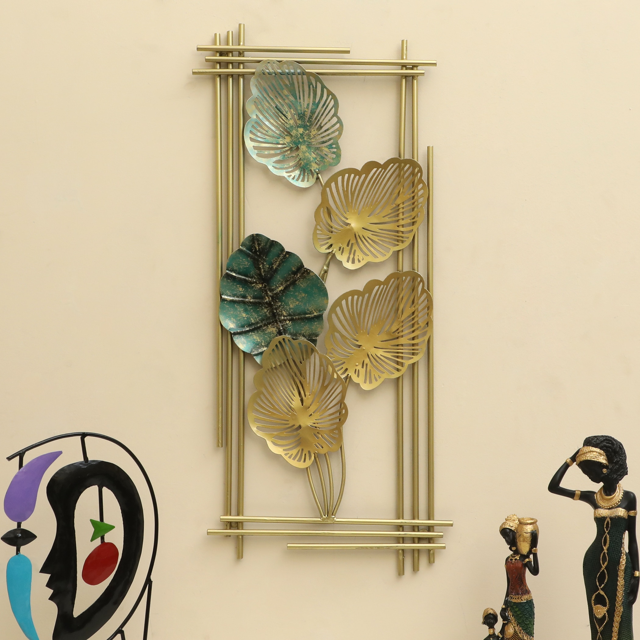W-Teo Abstract Metal Wall Decor in Multicolor Set of 1 - Vedas Exports