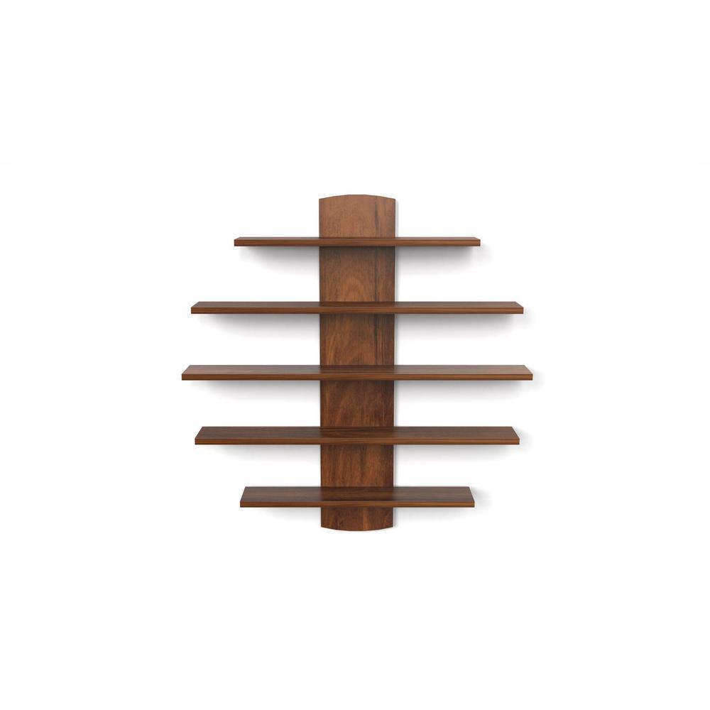 Caselle Engineered Wood Display Wall Shelf in Brown Maple