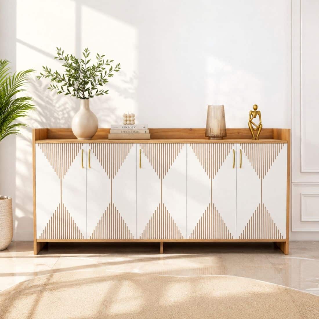 Spydercraft Meko Modern Console Table in Noce Lyon & White Finish - Spydercraft
