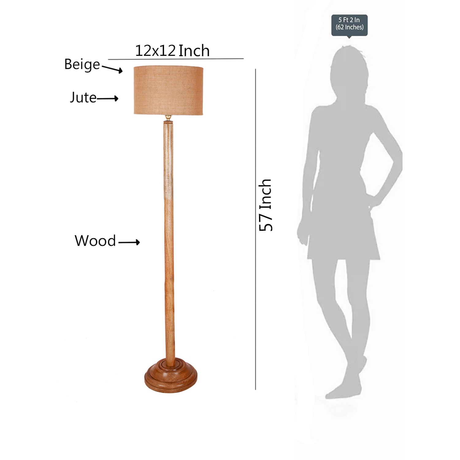 Devansh Wooden Foor Lamp