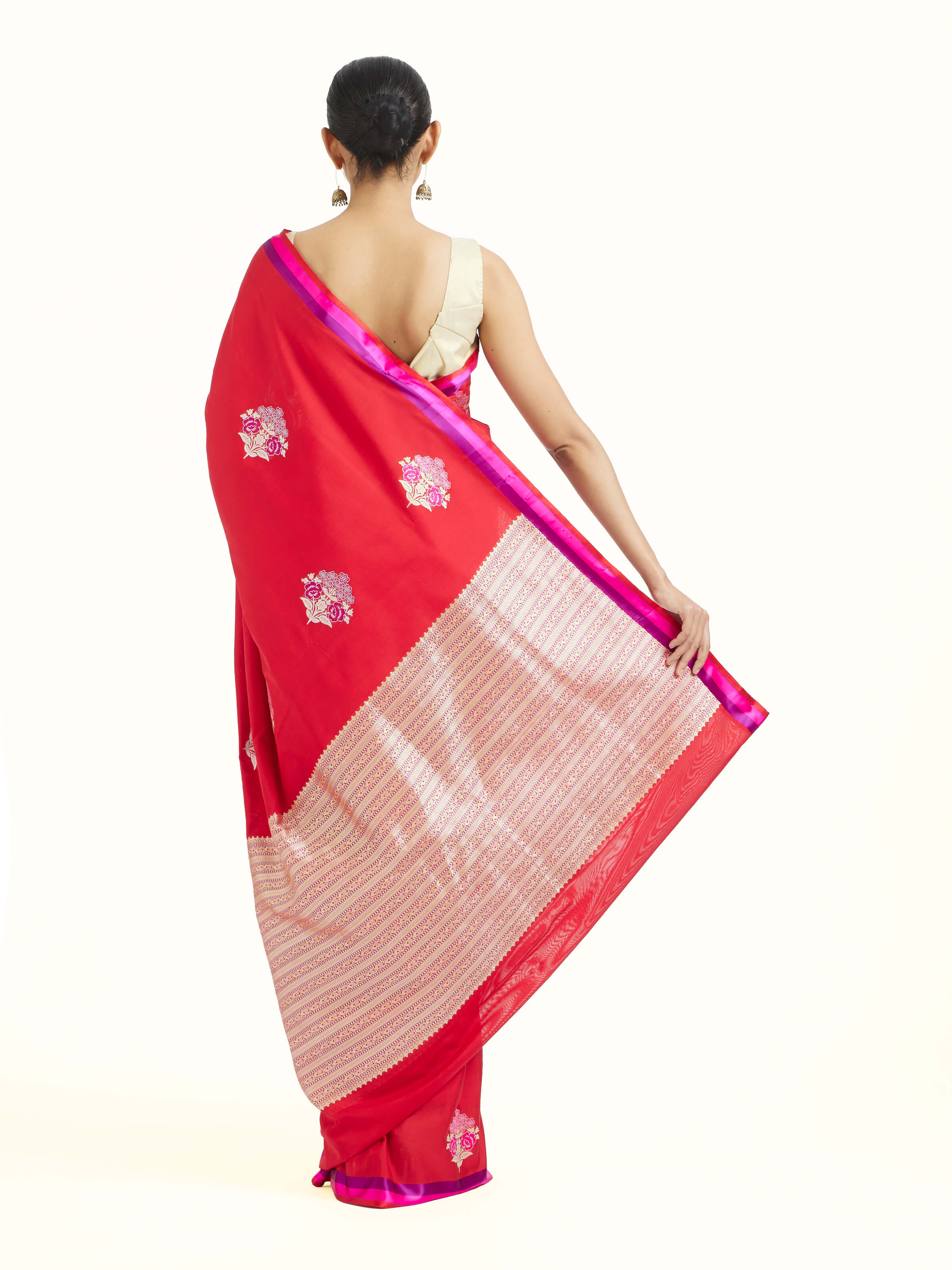 Red Banarasi Kadhwa Silk Saree