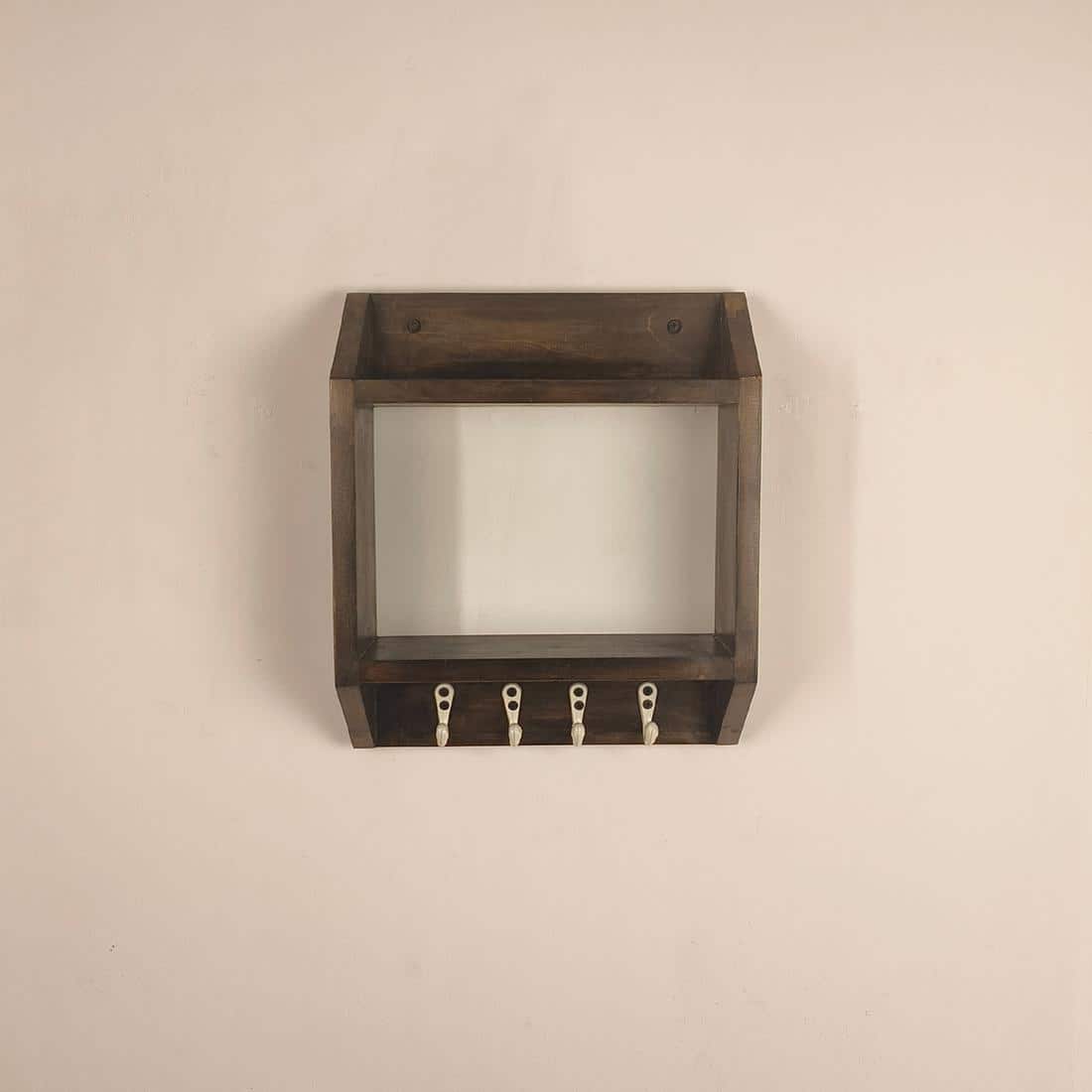 Kingston Wooden Wall Shelf Organiser With Key Holders