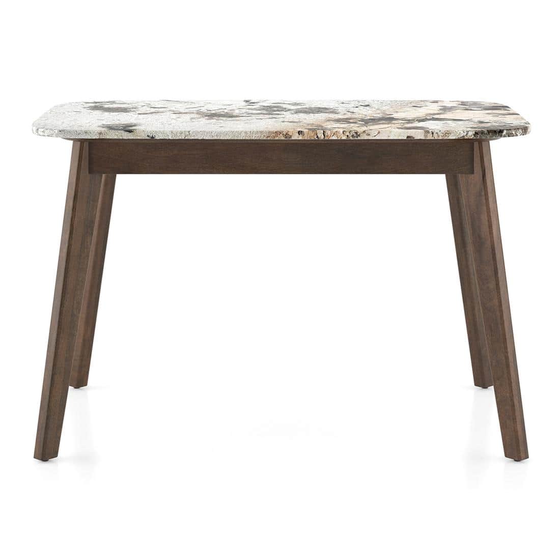 Lunar Alaska Exotic Stone 4 Seater Dining Table with Rickman Lounge Chair Set