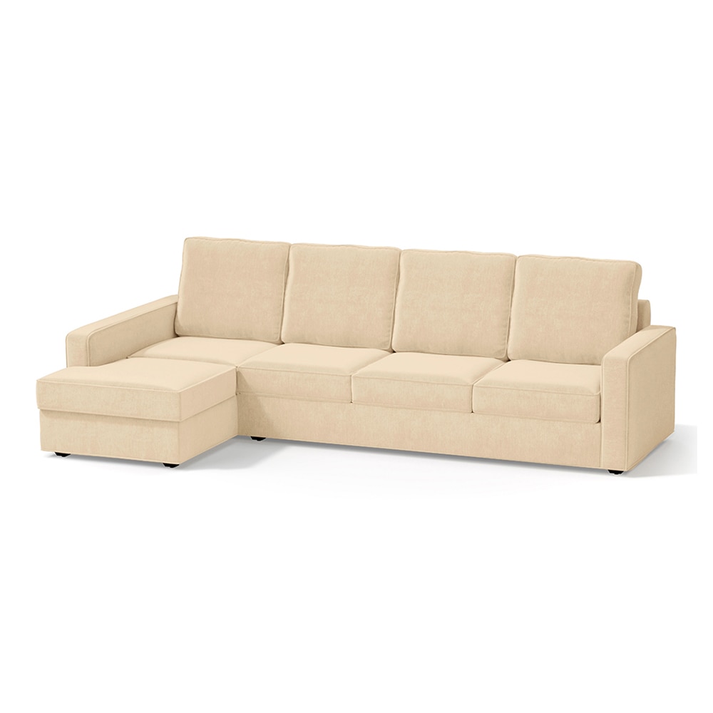 Apollo Compact Sofa (Colour : Birch Beige, Cushion : Hard, Back Type : High Back, Seating Capacity : Left Aligned 3 Seater + Left Aligned Chaise)