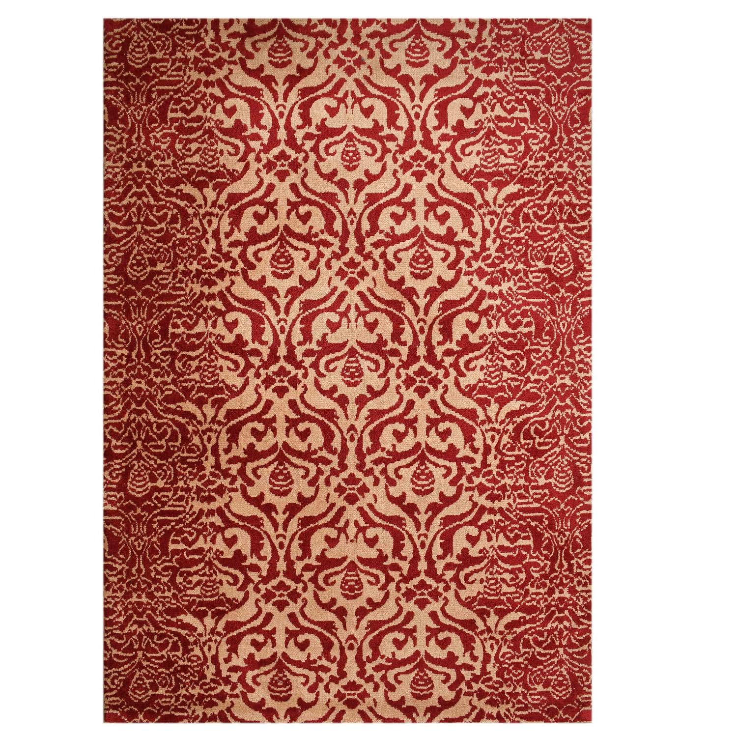 Multicolor Traditional Machine Made Polyester 6 X 9 Feet Carpet