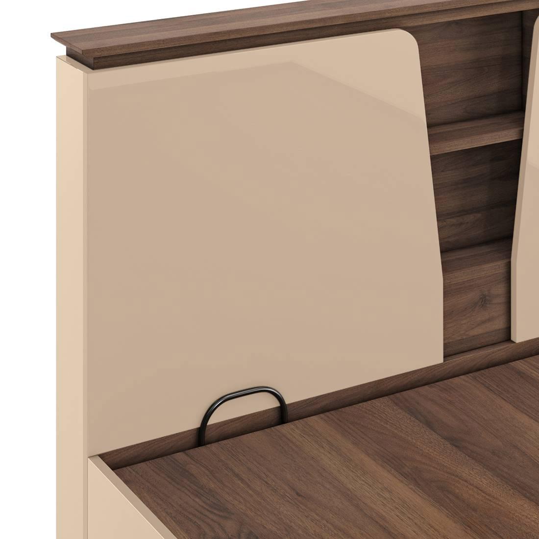 Sydney King Size Hydraulic Bed In Beige High Gloss Finish