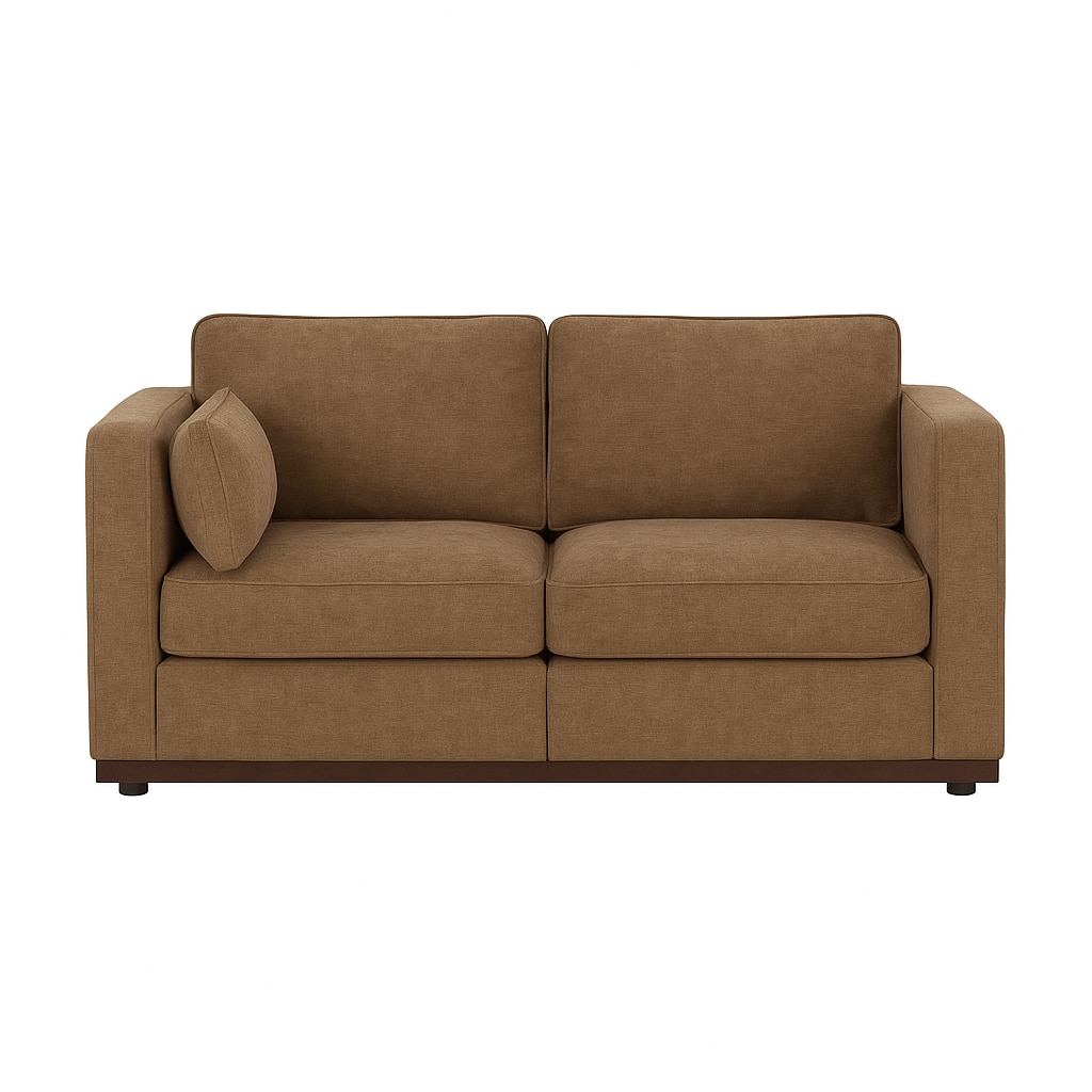 Mellow 2 Seater Sofa In Soft Fabric Brown Color