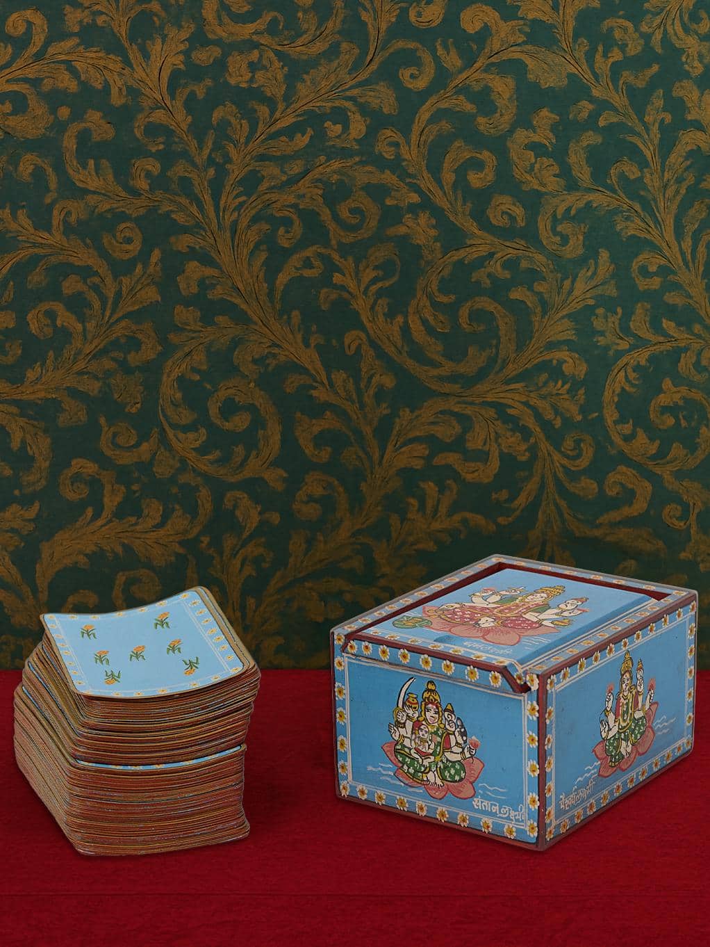 Ganjifa Paper Cards Blue (108 Pcs)