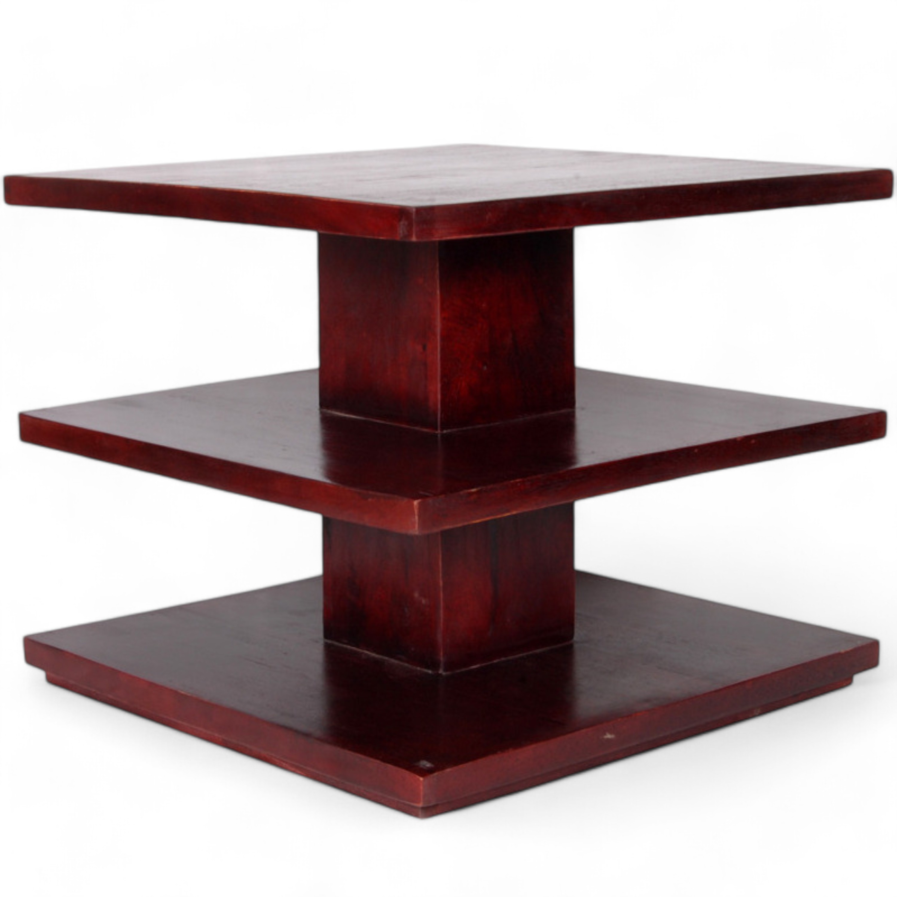 Thames Sheesham Wood Accent Square Coffee Table In Dark Walnut Finish