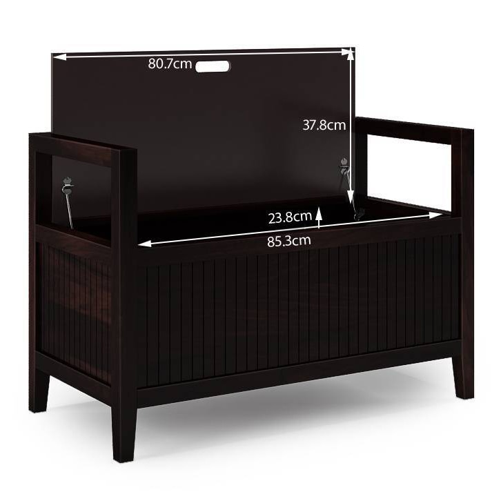 Rhodes Solid Wood Bench in Mango Mahogany Finish with Mint Ikat Fabric Colour