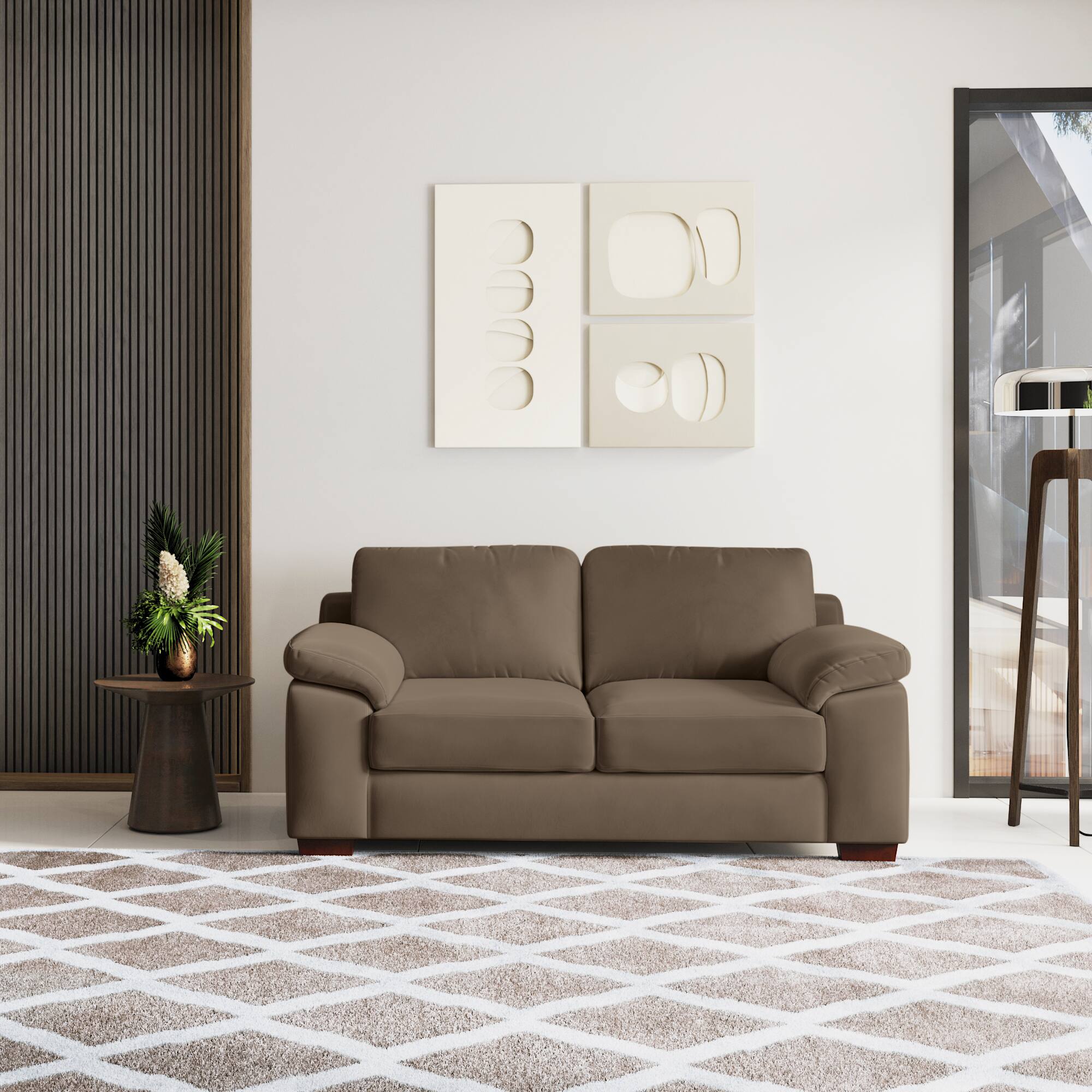 Esquel Premium 2 Seater Fabric Sofa in Truffle Beige Velvet Colour
