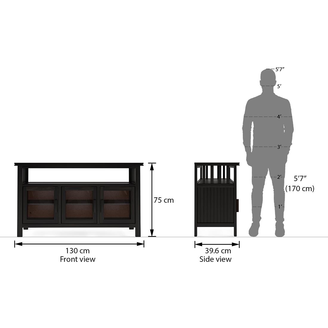 Rhodes 3 Door Solid Wood Sideboard in Mango Mahogany Finish