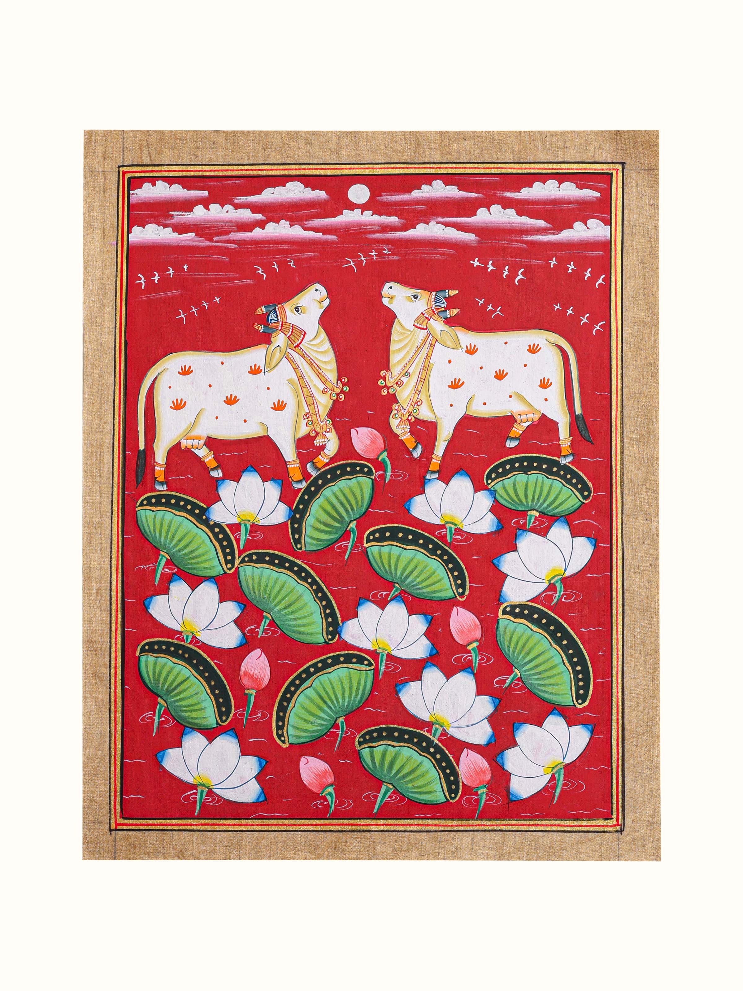 Kamal Talai Cows Pichwai Painting