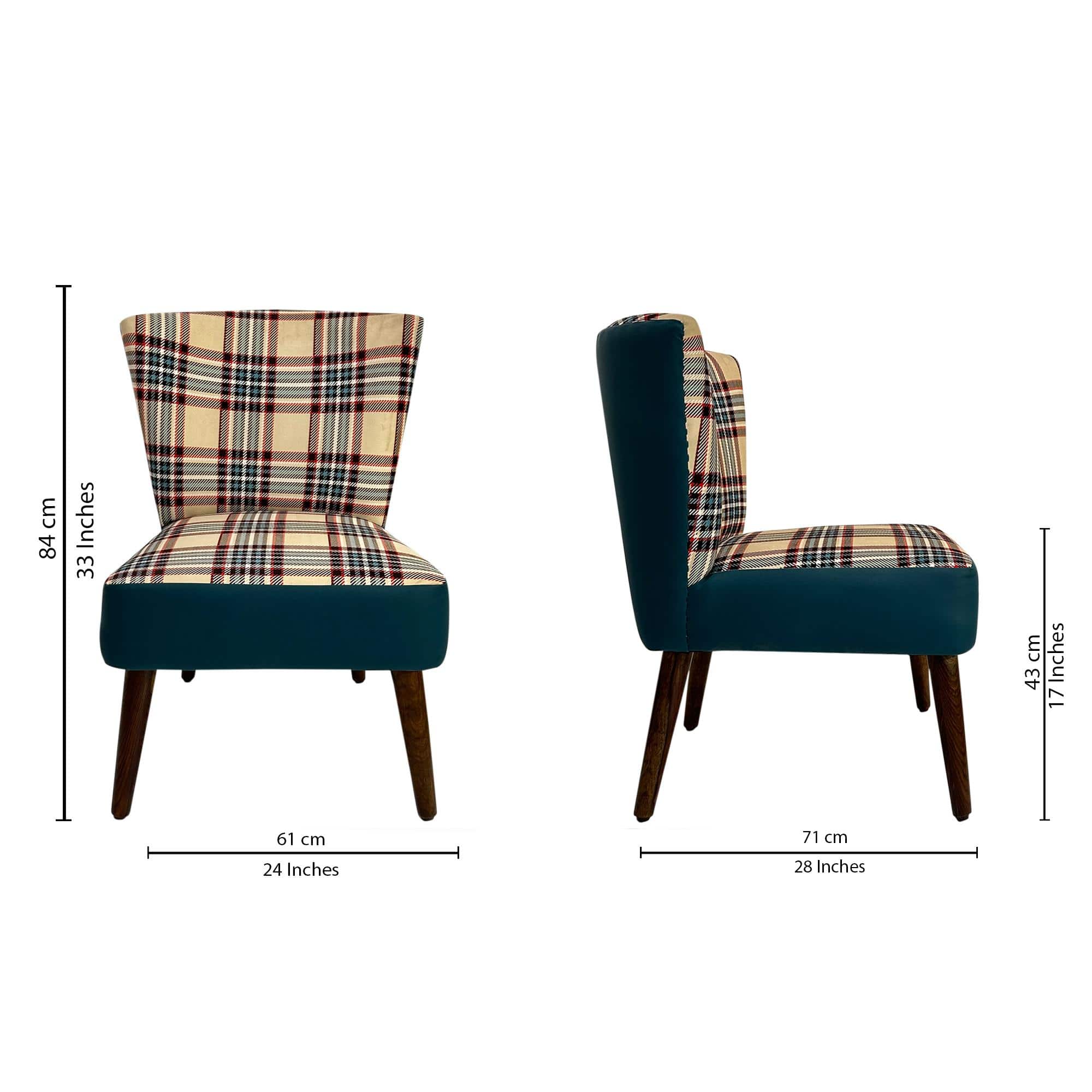 Tiara Block Green Accent Chair