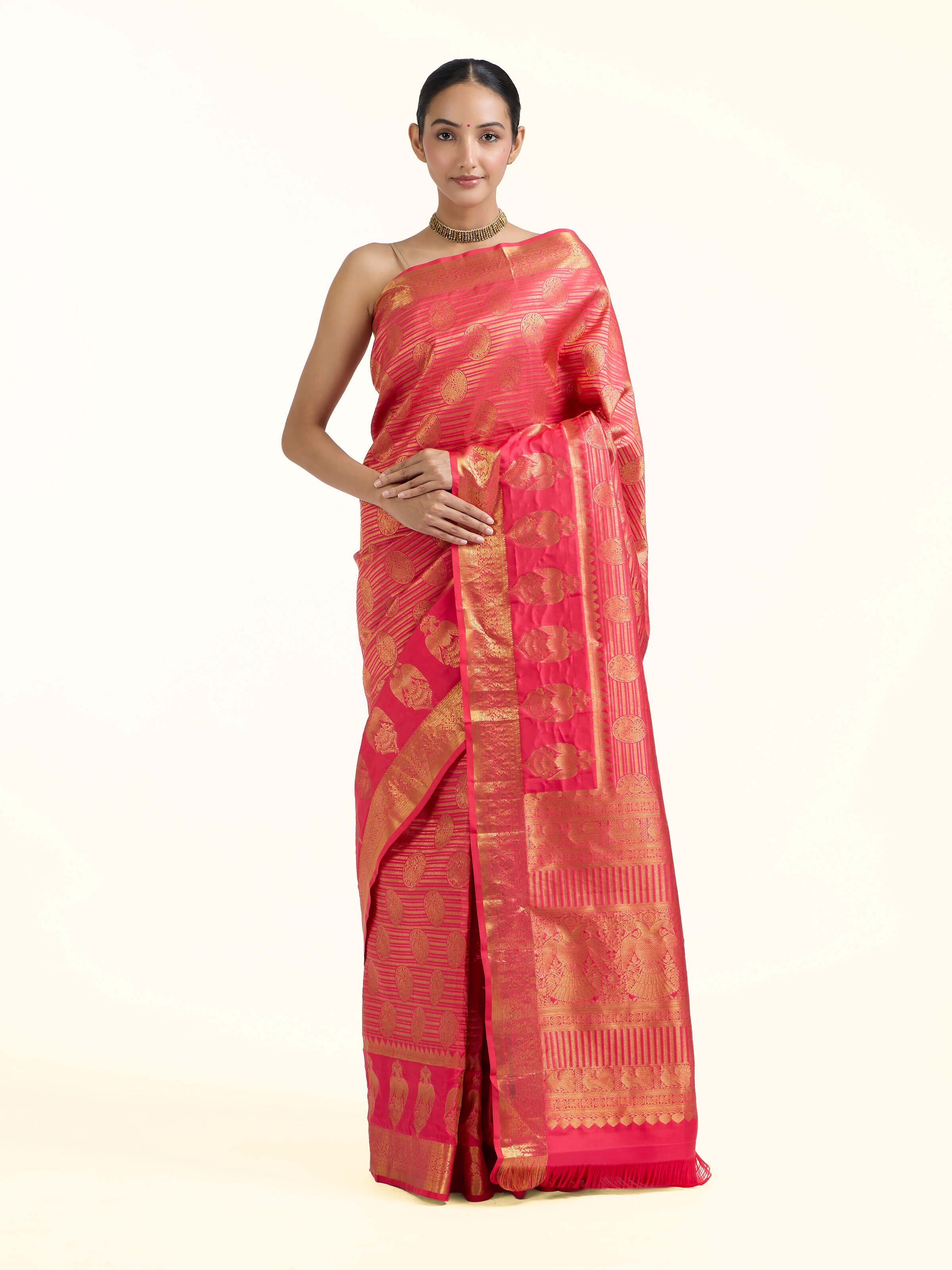 Pink Silk Kancheepuram Saree