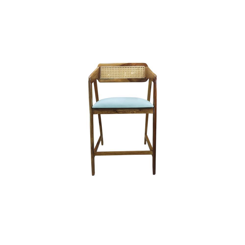 Adrasteia Solid Wood Lounge Chair In Blue Colour