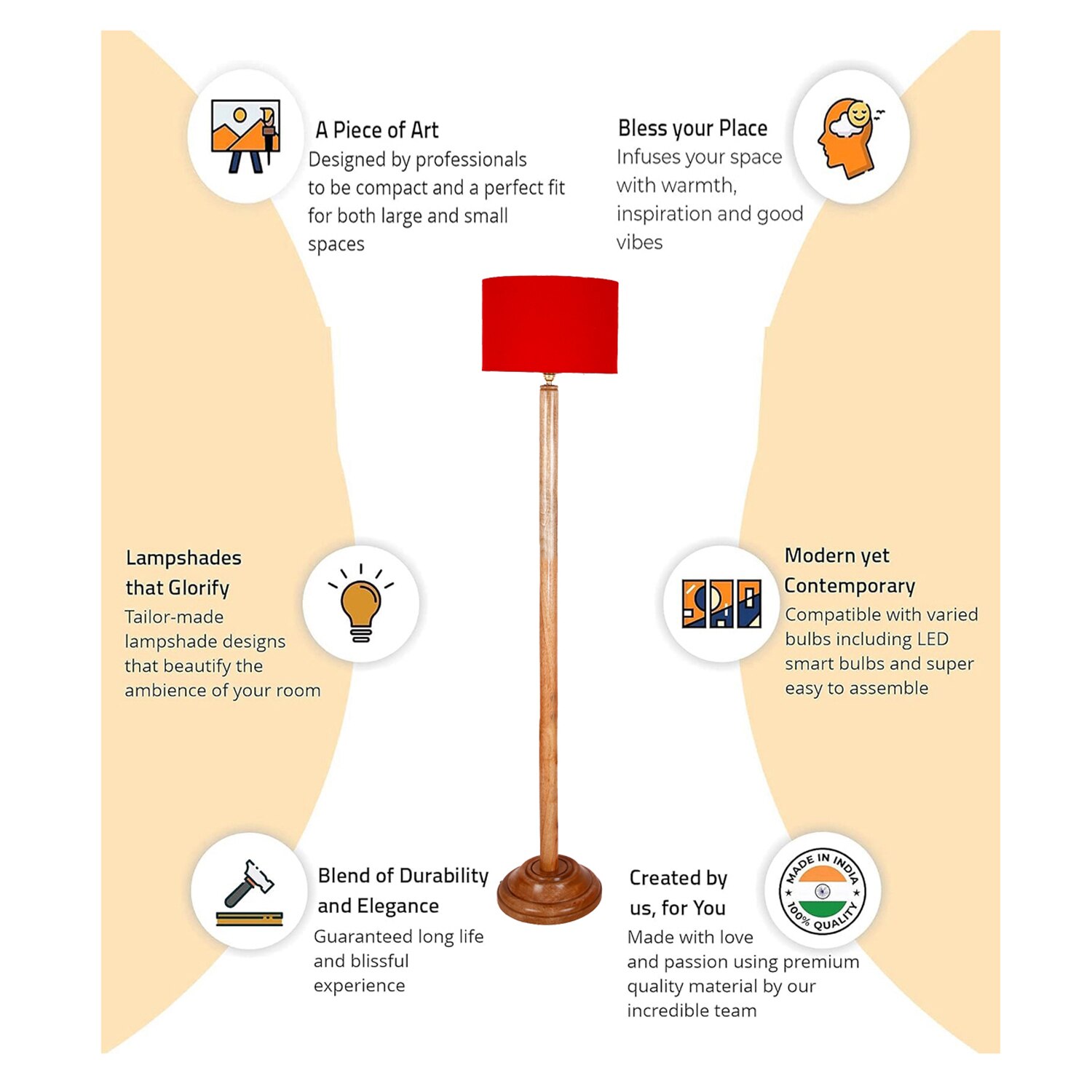 Devansh Wooden Foor Lamp