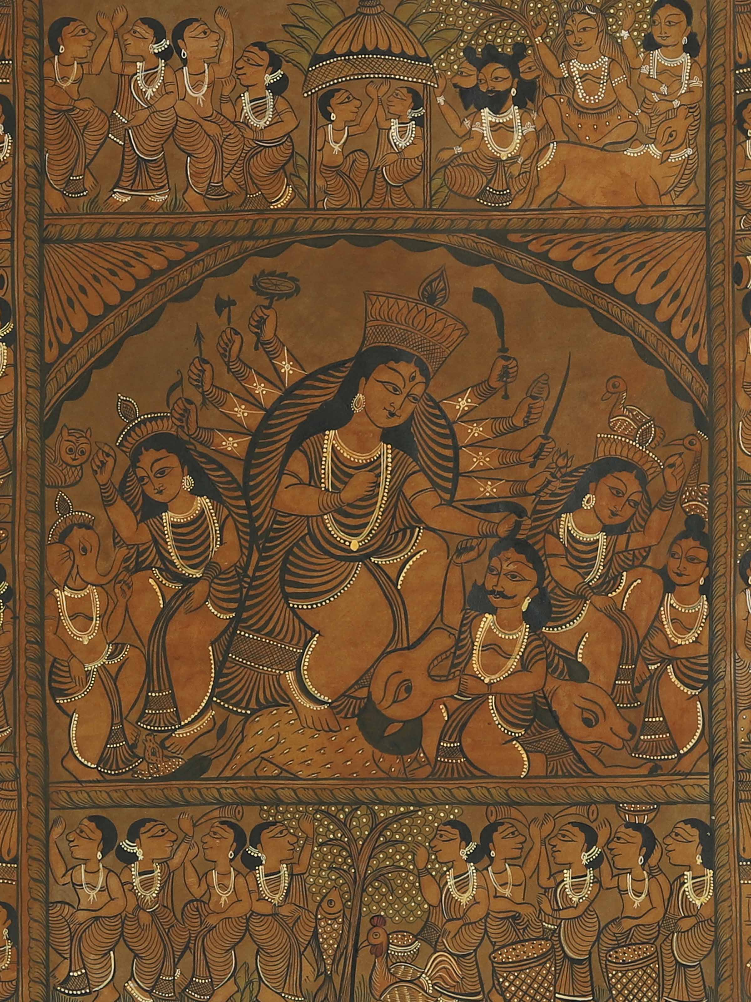 Detail shot of Devi Kalighat Painting