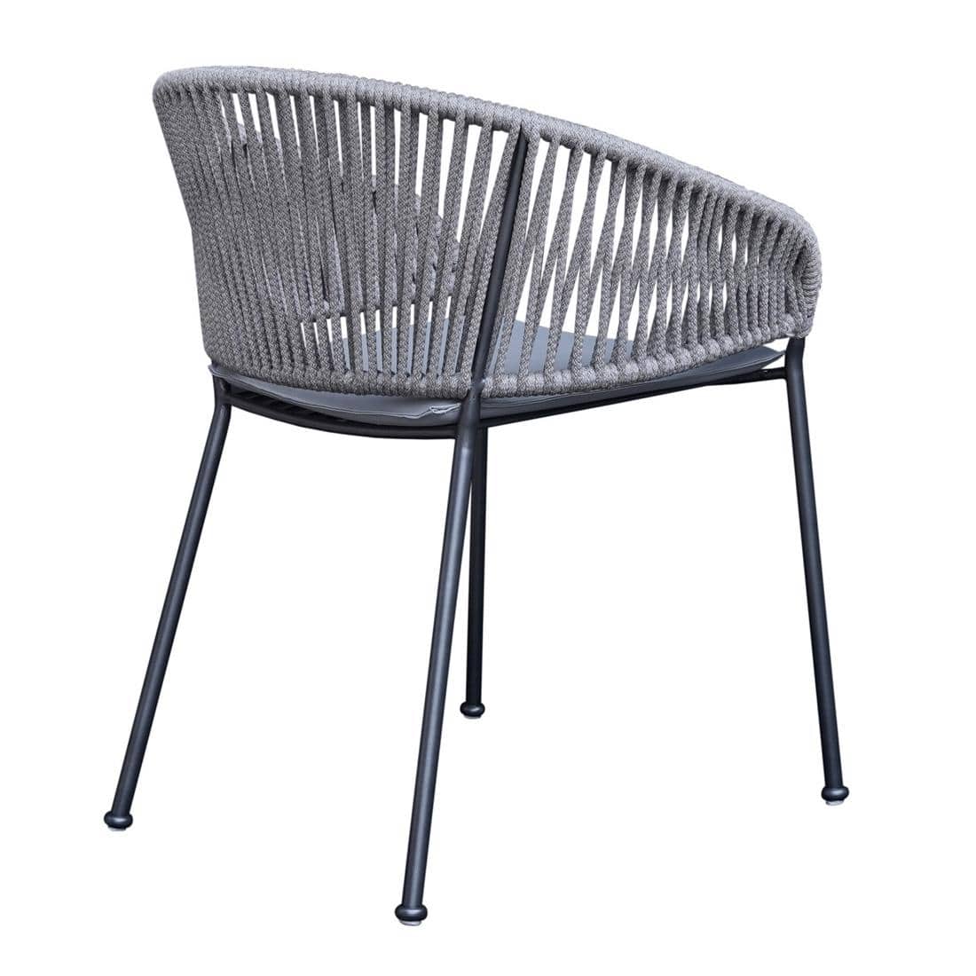 Coral Outdoor Accent Patio Weaving Chair Set of 2 Gun Metal in Grey