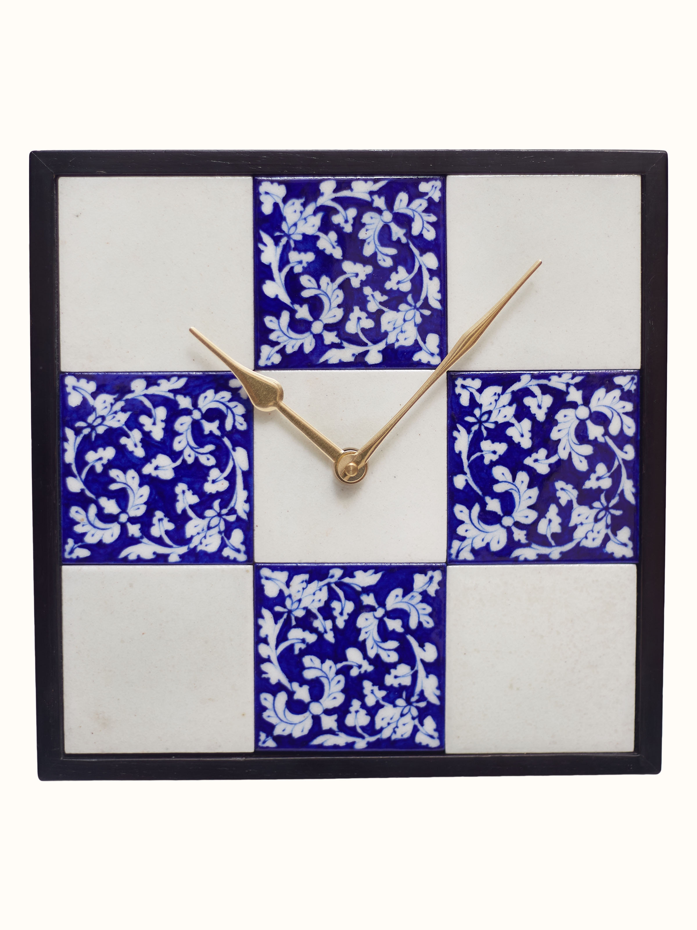 Blue Pottery Ceramic Wall Clock