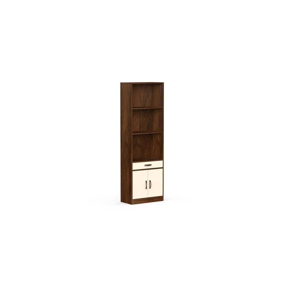 Seonn Engineered Wood Bookshelf wth Drawer and 2 Doors in Maple & Beige