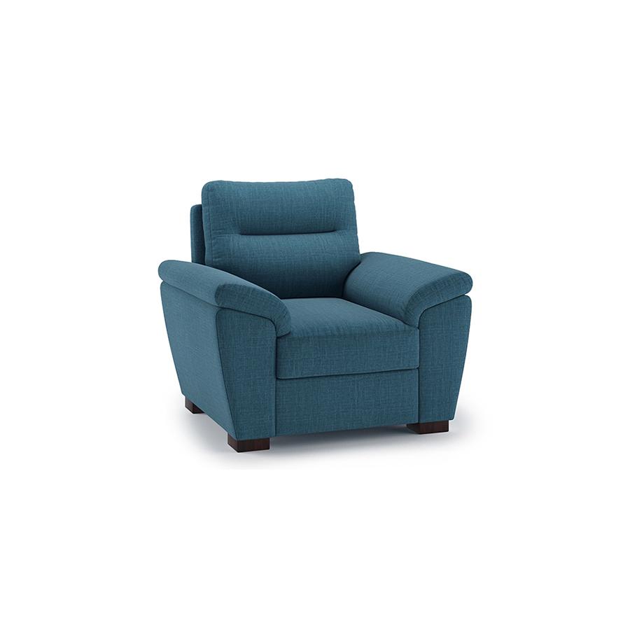 Adelaide Luxe 1 Seater Fabric Sofa in Colonial Blue Colour